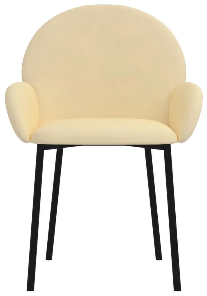 Cadeiras de jantar 2 pcs veludo cor creme