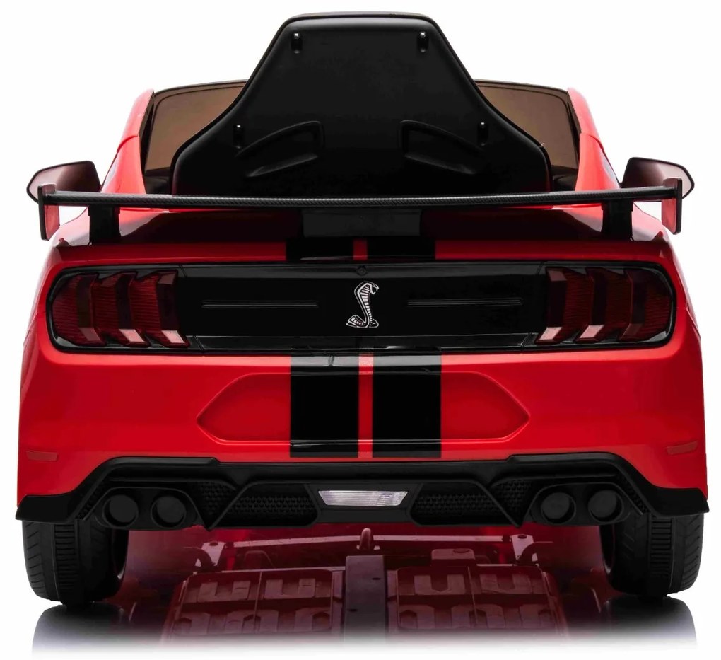 Carro elétrico para crianças Ford Shelby Mustang GT 500 Controlo remoto 2,4 GHz, Entrada USB, Luzes LED, Motor 2 x 30W, Licença ORIGINAL Vermelho