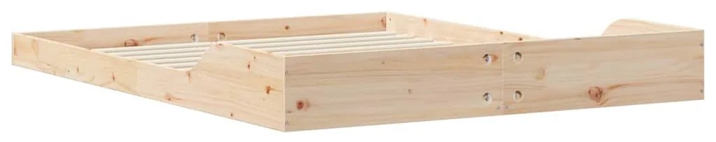 Estrutura da Cama Castanho 140 x 210 cm Madeira de pinho maciça