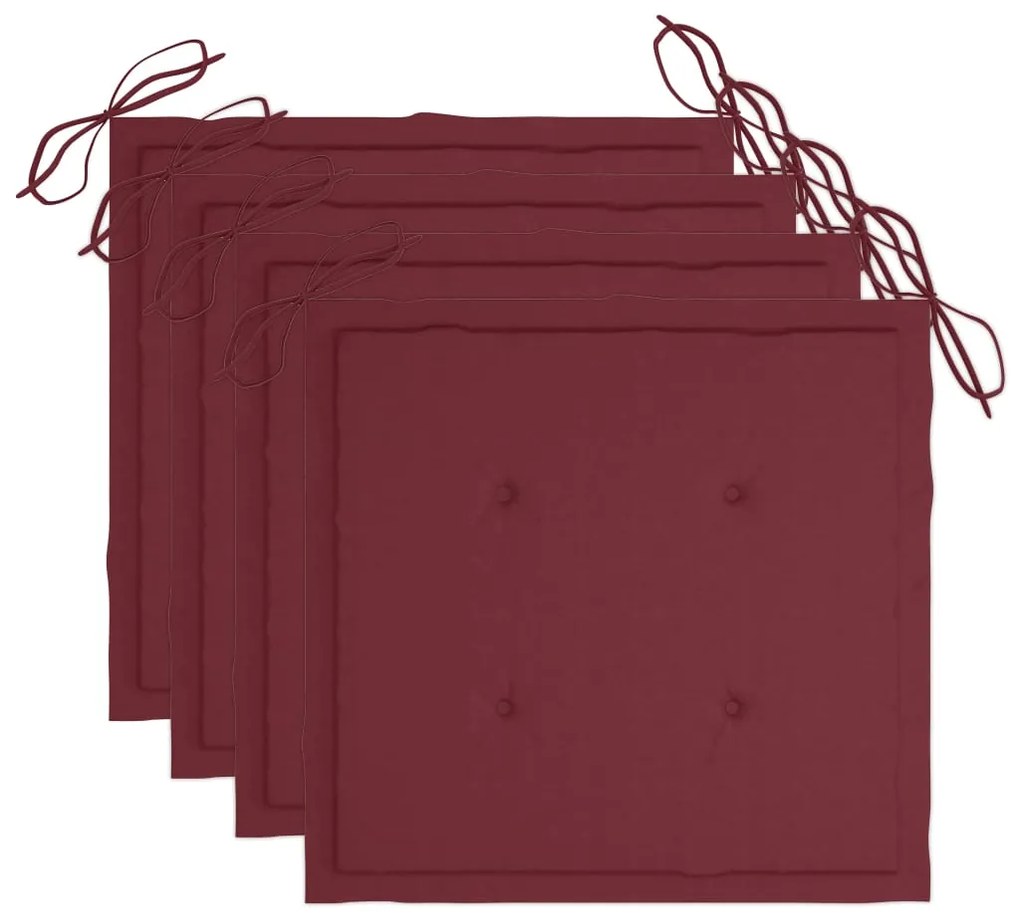 Cadeiras de jantar p/ jardim 3 pcs c/ almofadões acácia maciça