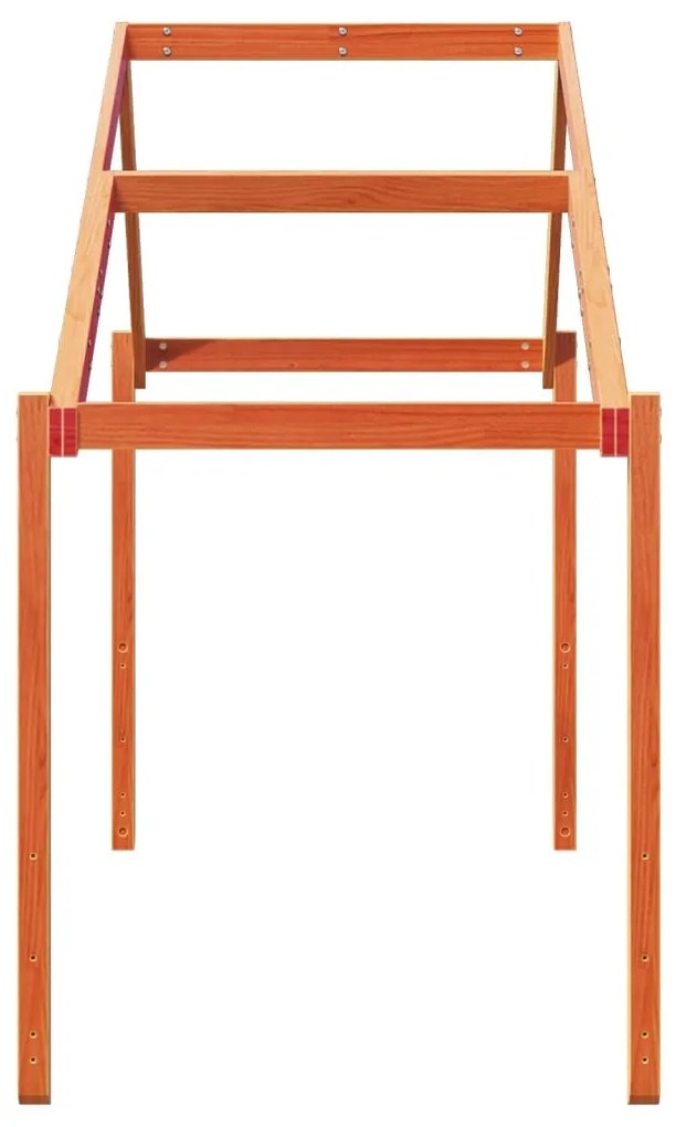 Telhado cama infantil 213x95,5x144,5 cm pinho castanho mel