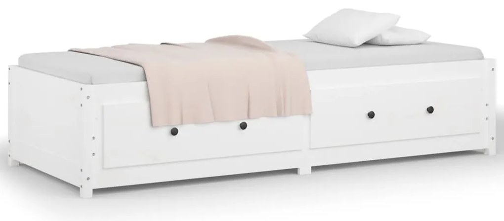 Sofá-cama sem colchão 90x200 cm madeira de pinho maciça branco