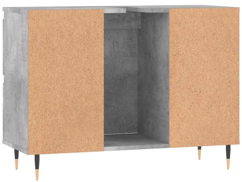 Móvel casa de banho 80x33x60 cm derivados madeira cinza cimento