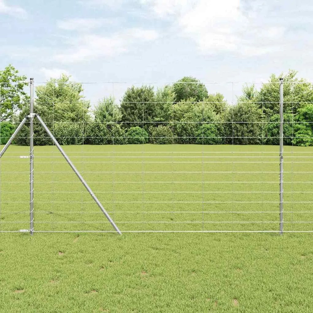 vidaXL Cerca de Campo 1,5x25 m de Aço Galvanizado