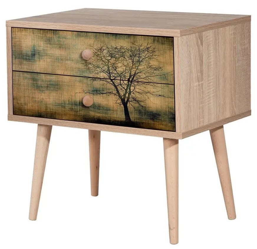 Mesa de Cabeceira Two – Carvalho Sonoma – 60 cm x 61 cm x 40 cm