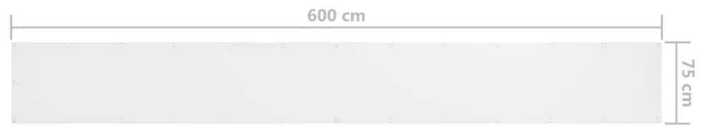 Tela de varanda 75x600 cm tecido Oxford branco
