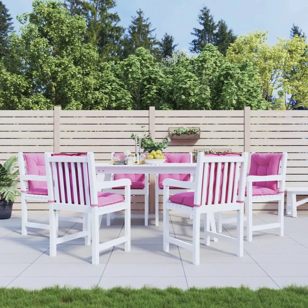 vidaXL Almofadões lombares p/ cadeiras de jardim 6pcs tecido rosa