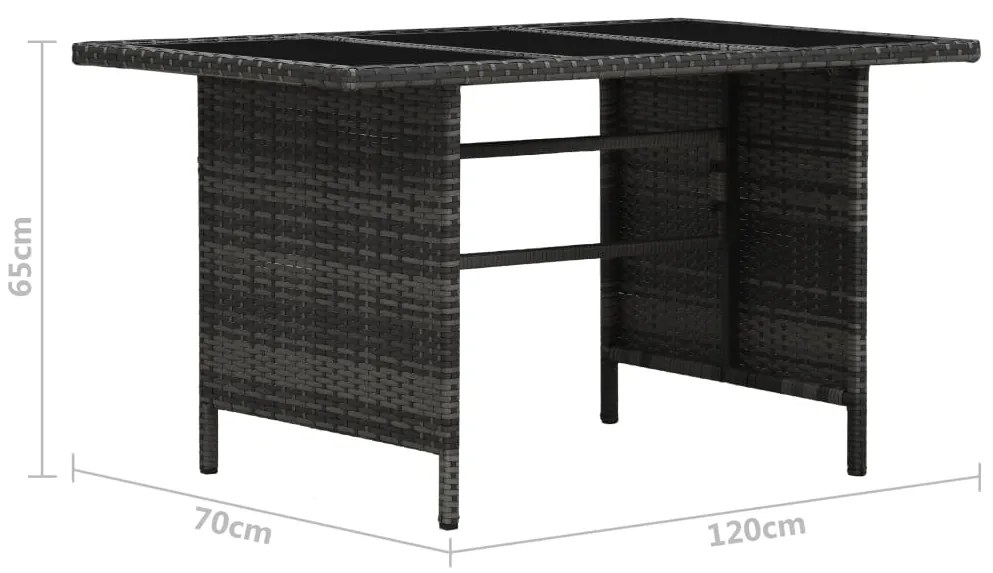 Conjunto lounge de jardim c/ almofadões 4 pcs vime PE cinzento