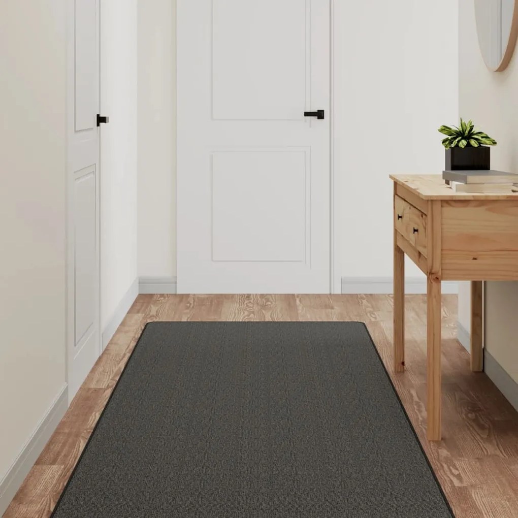 355780 vidaXL Tapete/passadeira 80x200 cm aspeto sisal antracite