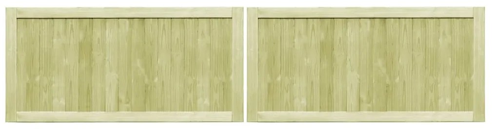 Portões de jardim 2 pcs 300x75 cm pinho impregnado