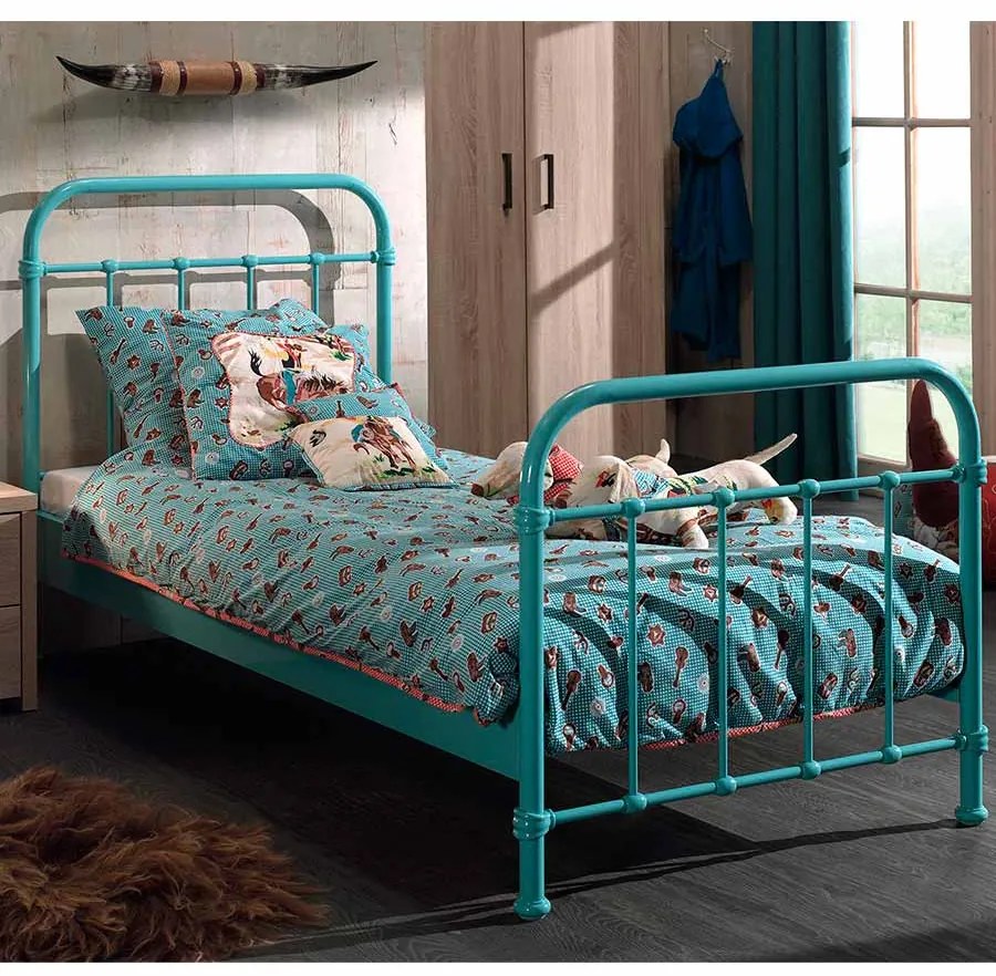 Cama para Crianças NEW YORK 90x200CM + Estrado Verde Menta