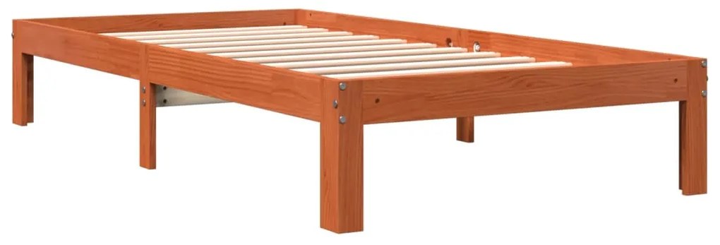 Cama sem colchão 90x200 cm pinho maciço castanho-mel