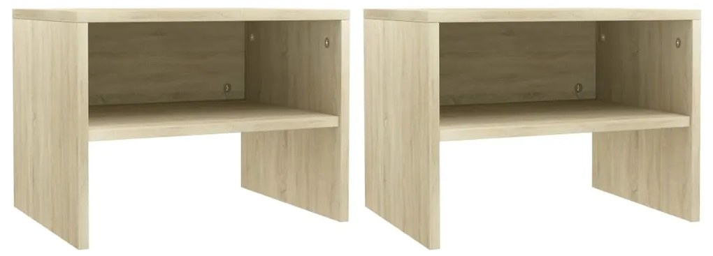 Mesas-de-cabeceira 2 pcs 40x30x30 cm contraplacado carv. sonoma