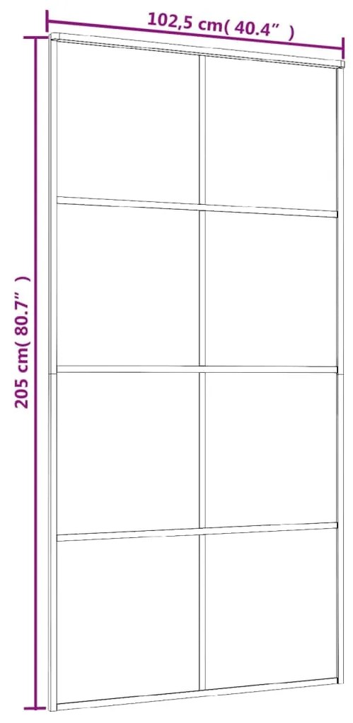 Porta deslizante em vidro ESG e alumínio 102,5x205 cm branco