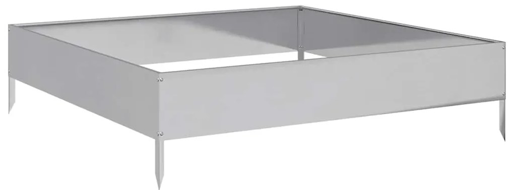Canteiro elevado de jardim 100x100x26 cm aço galvanizado