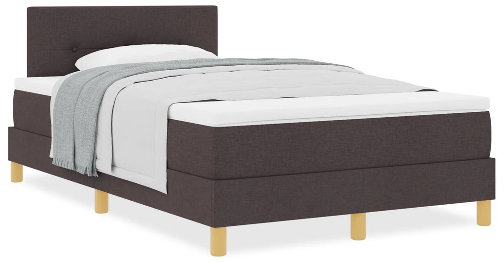 Cama Box Spring com Colchão Castanha Escura 120x200 cm Tecido