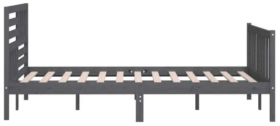 Estrutura de cama 200x200 cm madeira maciça cinzento