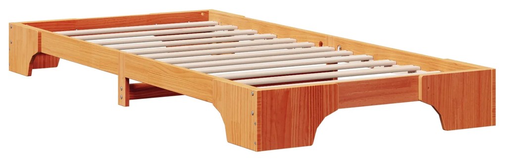 Estrutura de Cama Castanho Encerado Madeira 90 x 200 cm Simples