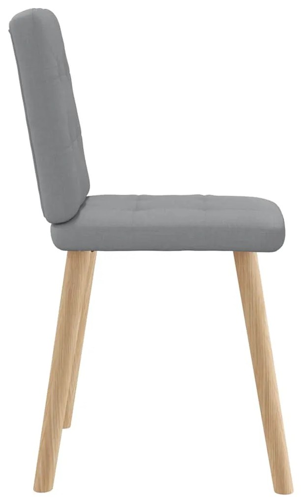Cadeiras de jantar 2 pcs tecido cinzento-claro