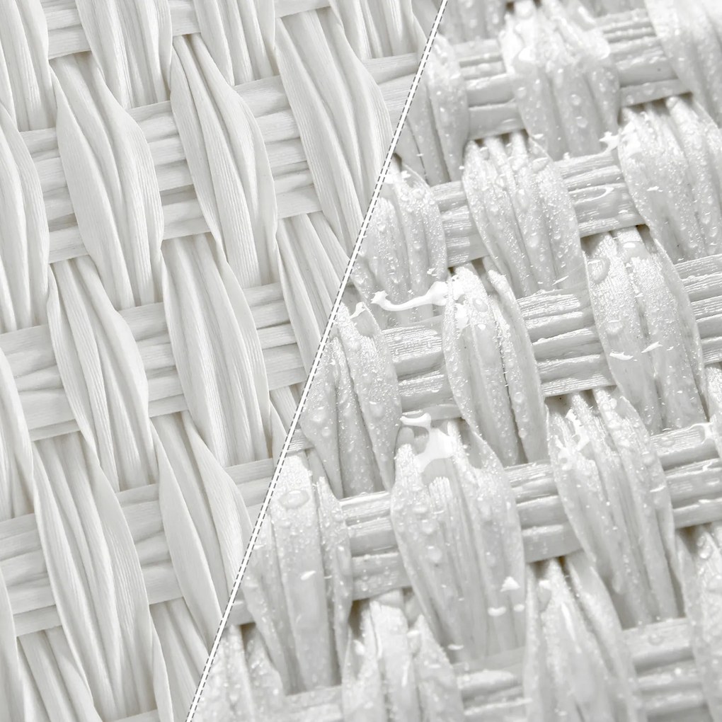 Cesto para roupa suja em Polyrattan 46 x 33 x 60 cm Branco