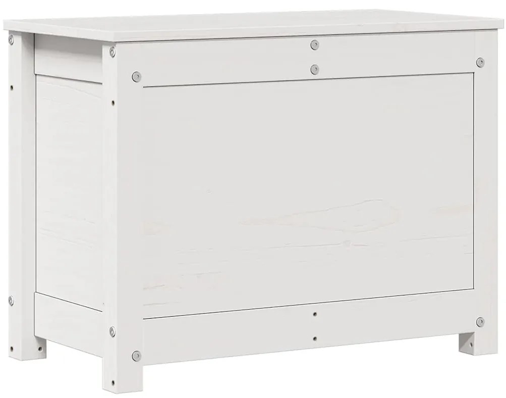 Caixa de arrumação 60x32x45,5 cm madeira de pinho maciça branco