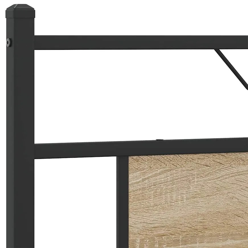 Estrutura de cama sem colchão 183x213 cm carvalho sonoma