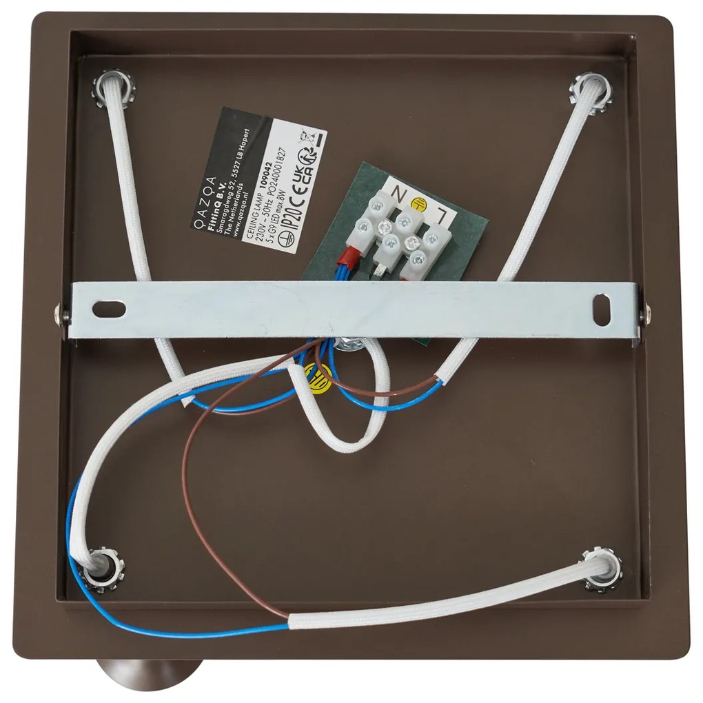 Plafond de design bronze com vidro bronze 5-luzes - Athens