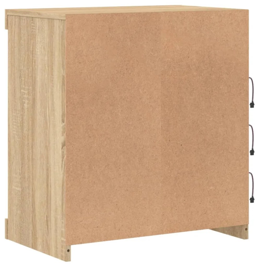 Aparador com luzes LED 60,5x37x67 cm carvalho sonoma