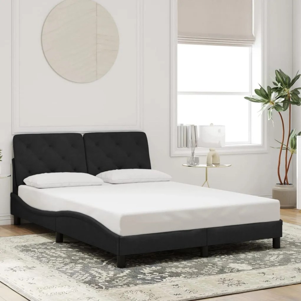 Estrutura de cama c/ luzes LED 120x200 cm veludo preto