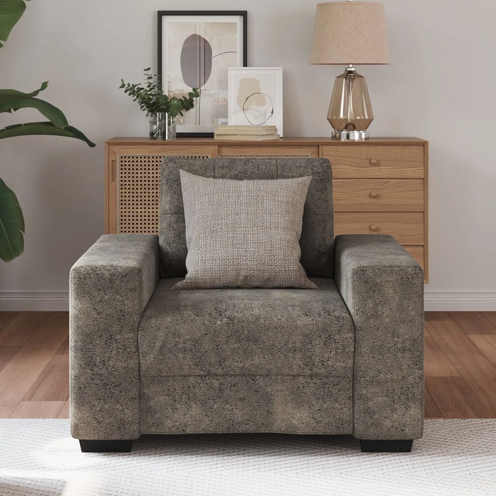Poltrona vidaXL Cinza Escuro 59 cm em Couro Sintético