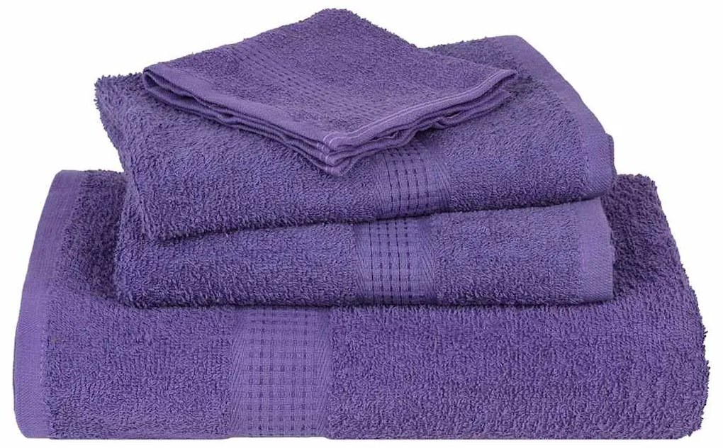 6pcs Conjunto toalhas banho 360 gsm 100% algodão roxo