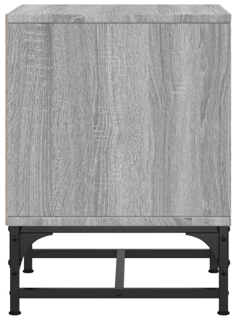 Mesa de cabeceira c/ porta de vidro 35x37x50 cm cinzento sonoma