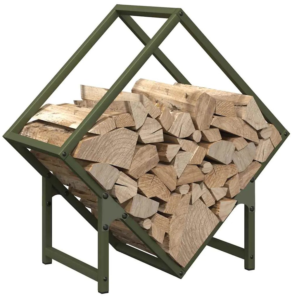 Suporte para lenha aço laminado a frio verde azeitona