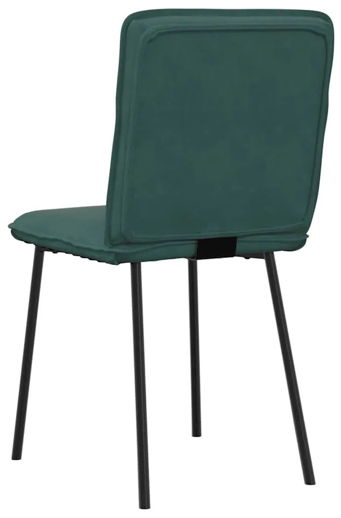 Cadeiras de jantar 6 pcs veludo verde-escuro