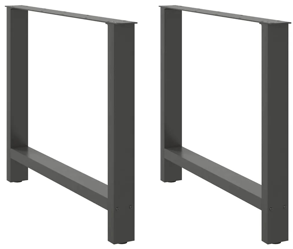 Pés para mesa de jantar antracite 2 peças 100x(72-73) cm aço