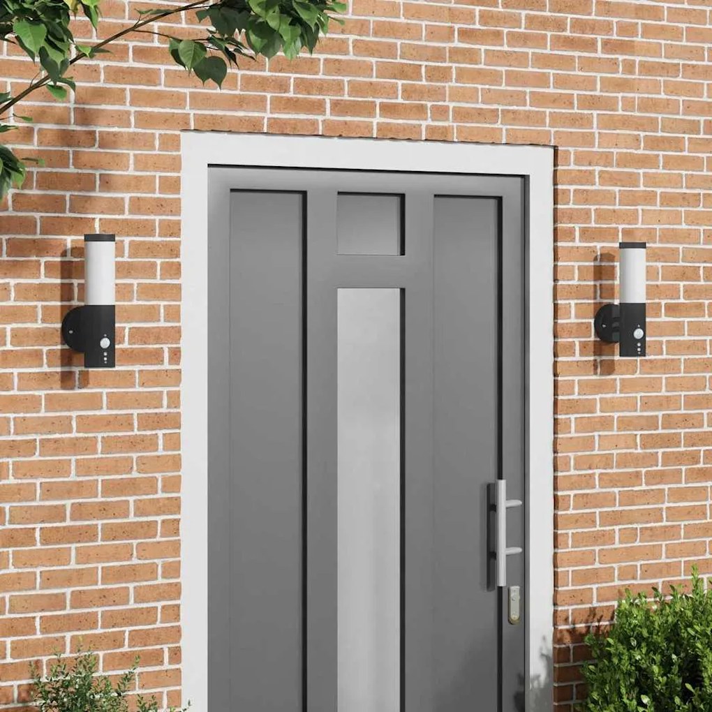vidaXL Luz de Parede para Exterior 2 pcs Preto 15 x 7,5 x 33 cm
