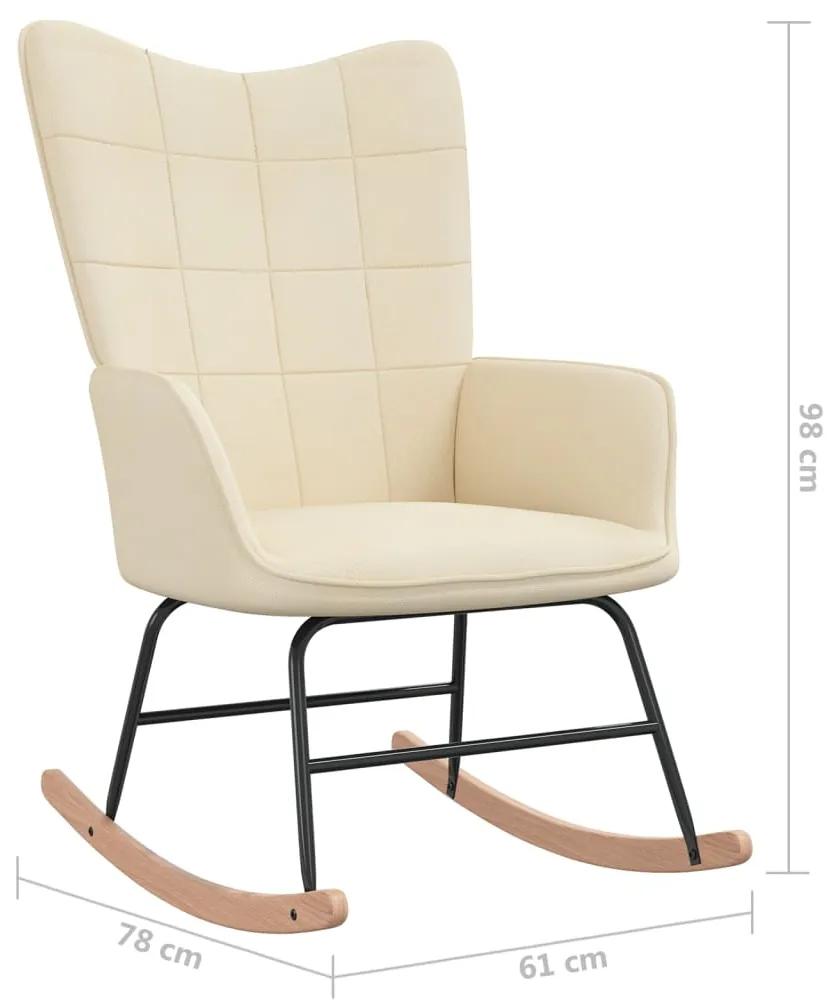 Cadeira de baloiço com banco tecido cor creme