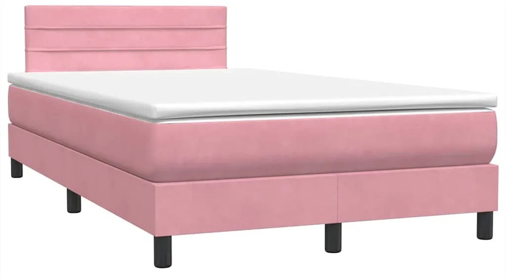 Cama com molas/colchão 120x220 cm veludo rosa