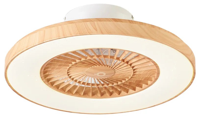 Ventoinha de Teto Efeito Madeira com Efeito Estrela 60cm Incl. LED Regulável com Controlo Remoto - Climo