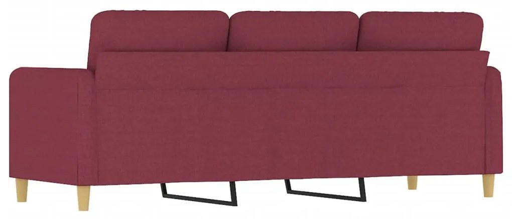 Sofá de 3 lugares tecido 180 cm vermelho tinto
