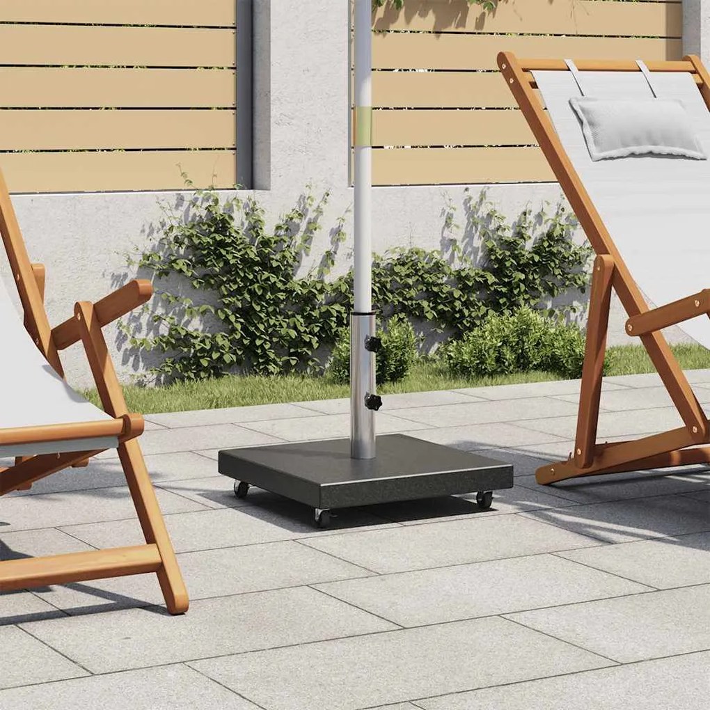 vidaXL Base de guarda-sol quadrada granito 30 kg preto