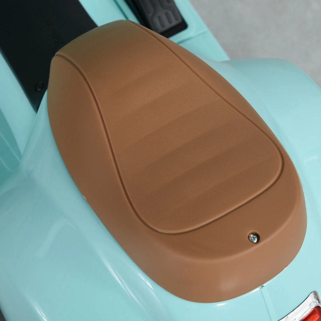 Mota elétrica 6V para crianças 1,5 a 3 anos com licença faróis buzina e 4 rodas 66,5x38x52 cm Verde