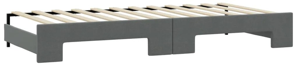 Sofá-cama c/ gavetão e colchões 80x200cm tecido cinzento-escuro