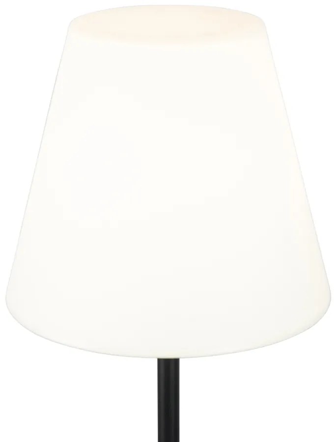 Candeeiro de pé inteligente preto com abajur branco 35 cm IP65 com LED - Virginia Design