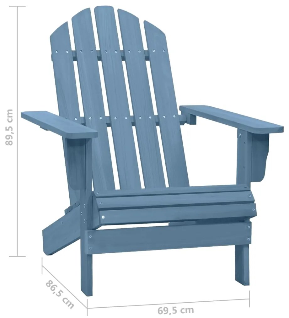 Cadeira Adirondack para jardim abeto maciço azul