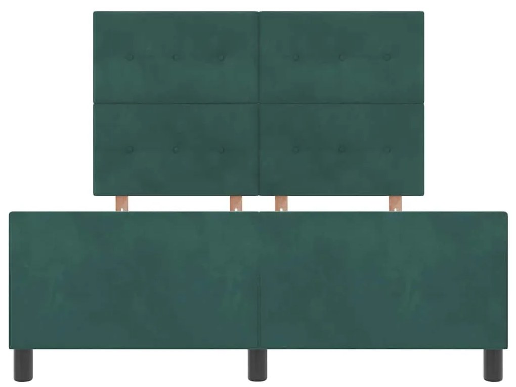 Cama vidaXL Verde Escuro 140x200 cm Veludo