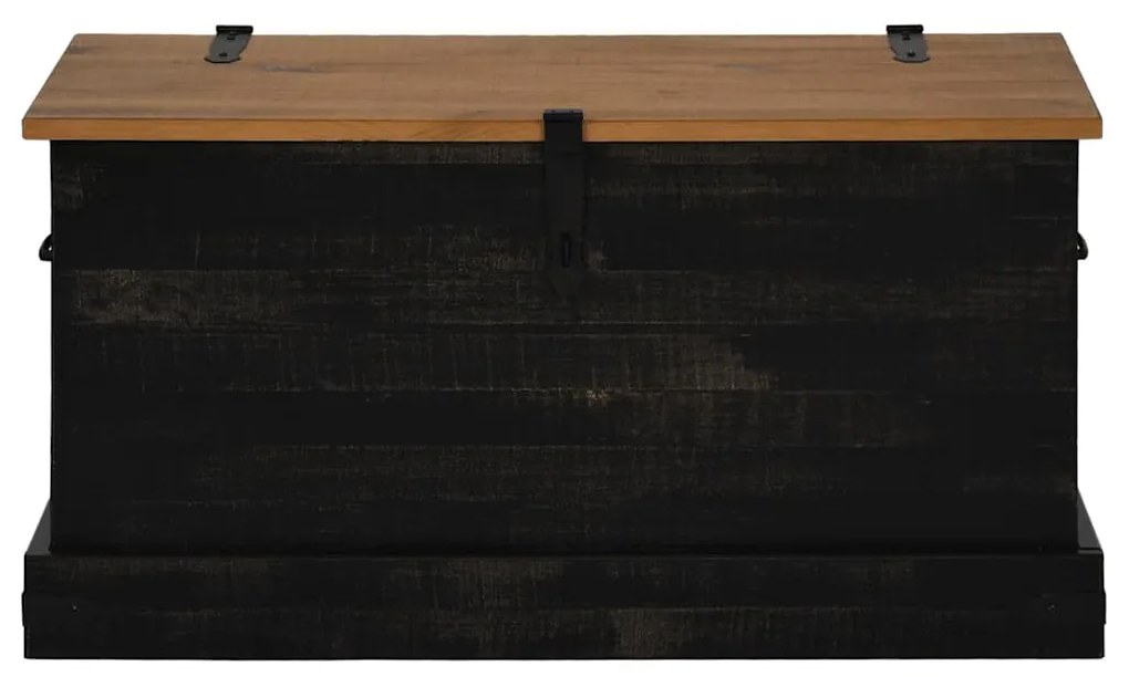 Caixa de arrumação HALDEN 91x48x47 cm pinho maciço preto