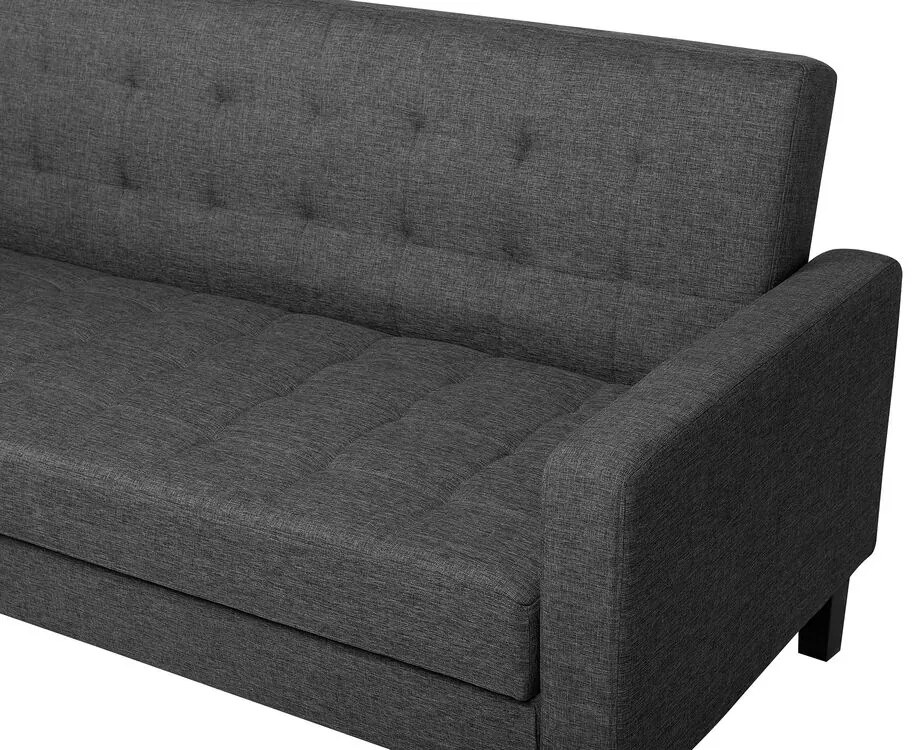 Sofá-cama 3 lugares em tecido cinzento escuro VEHKOO Beliani