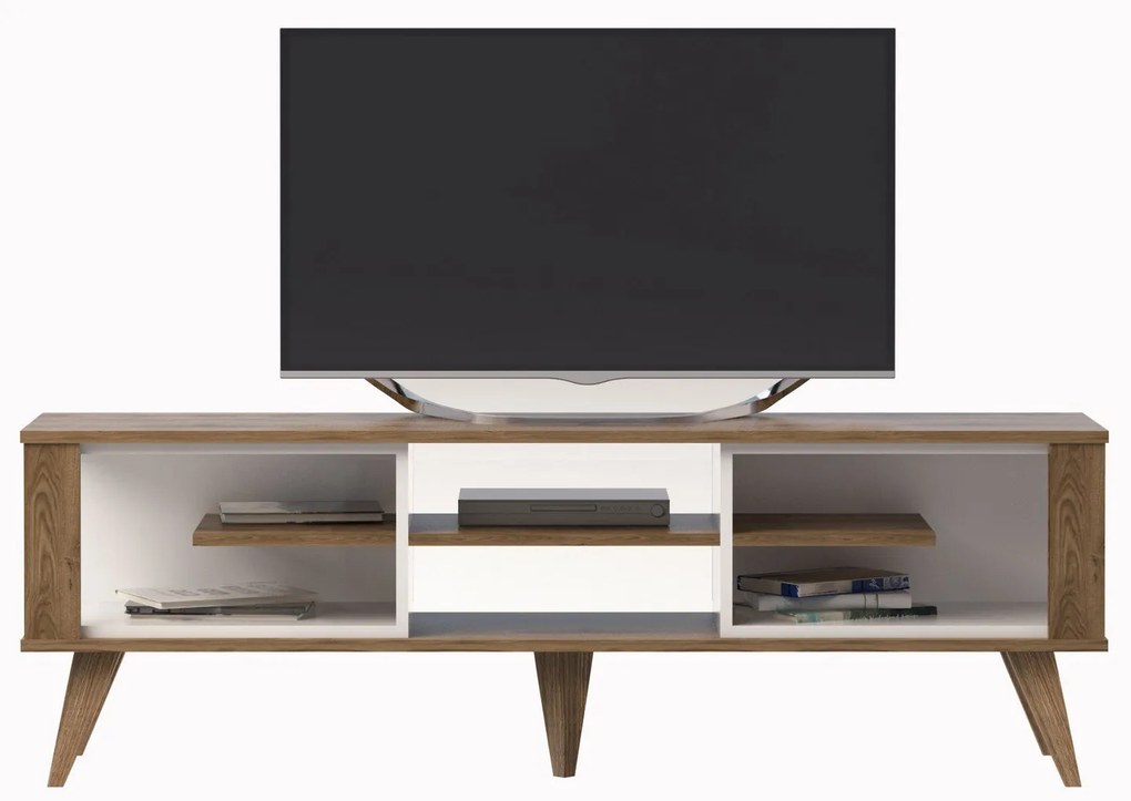 Móvel para TV Ionis – Carvalho e Branco – 160x52,5x35 cm