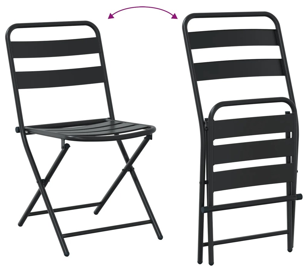 Conjunto Bistro de 3 Peças Aço Antracite
